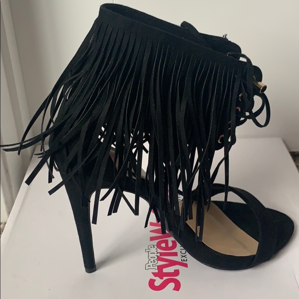 Black Tassel Heels